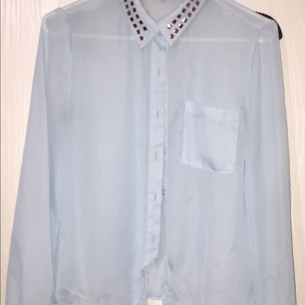 Sheer baby blue top